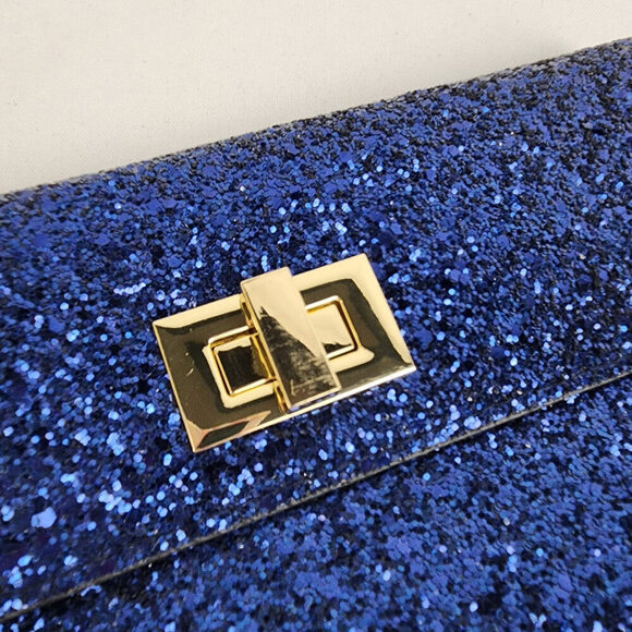 Este Lauder Blue Sparkle Envelope Clutch Purse - Picture 2 of 7